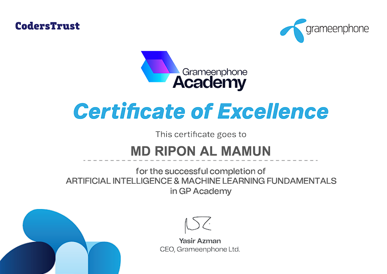 ARTIFICIAL INTELLIGENCE & MACHINE LEARNING FUNDAMENTALS – GP Academy